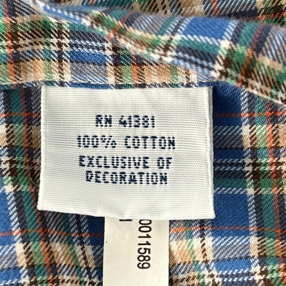 Ralph LAUREN CASUAL LONG SLEEVE COTTON BUTTON DOWN SHIRT BLUE MULTI PLAID MEDIUM - Picture 11 of 13
